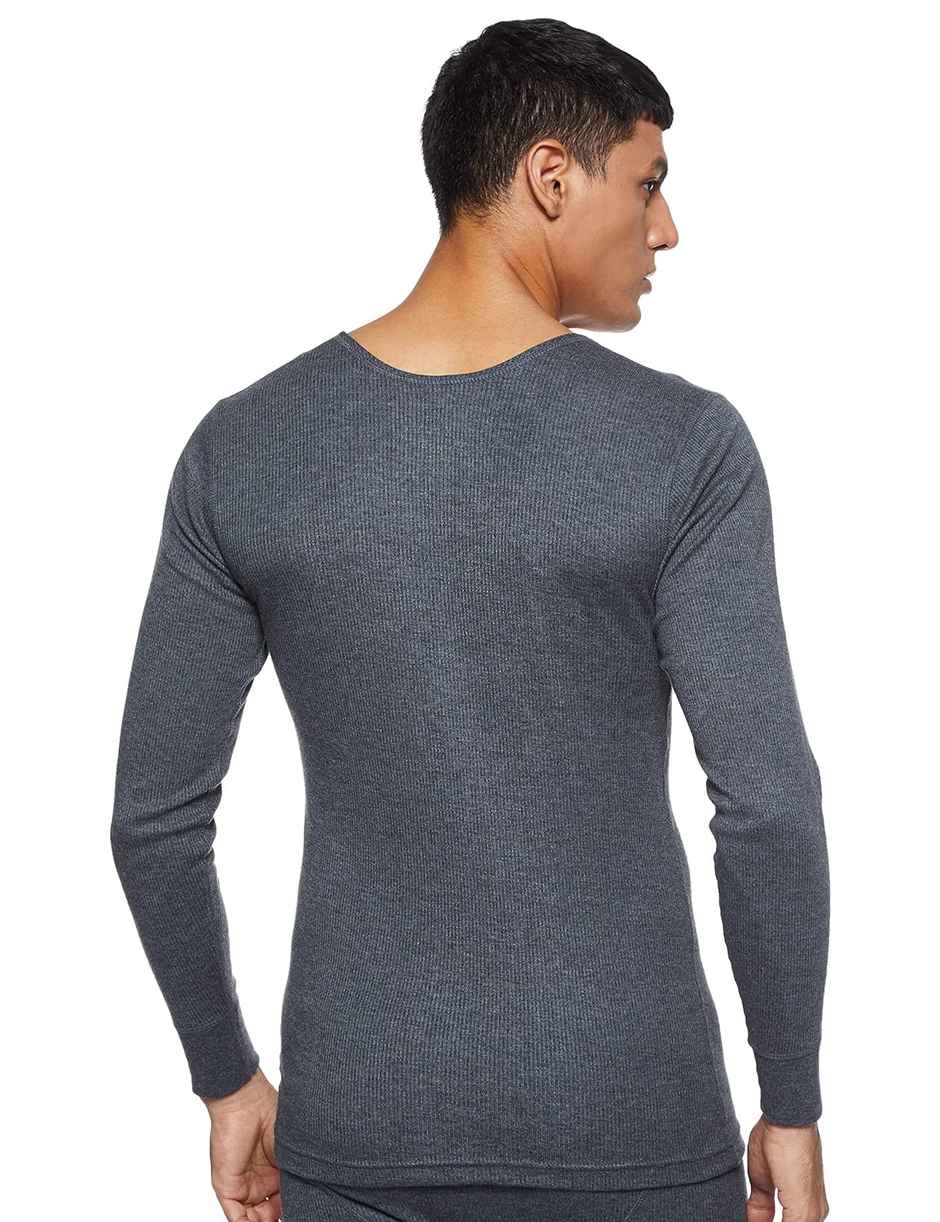 Jockey 2401 Men's Super Combed Cotton Rich Full Sleeve Thermal Undershirt with Stay Warm Technology | Charcoal Melange | M